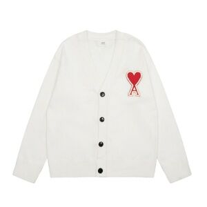 Ami Ivory Cardigan with Scarlet Heart Emblem